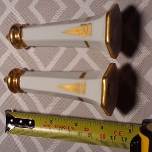 Germany made white and gold Salt and pepper shakers